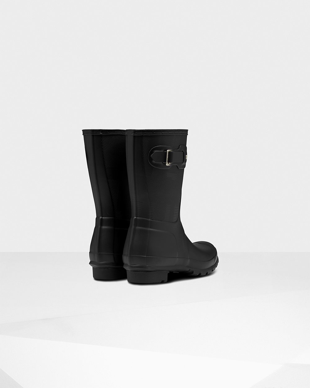 Hunter Original Exploded Logo Texture For Women - Short Rain Boots Black | India CPZQH3451